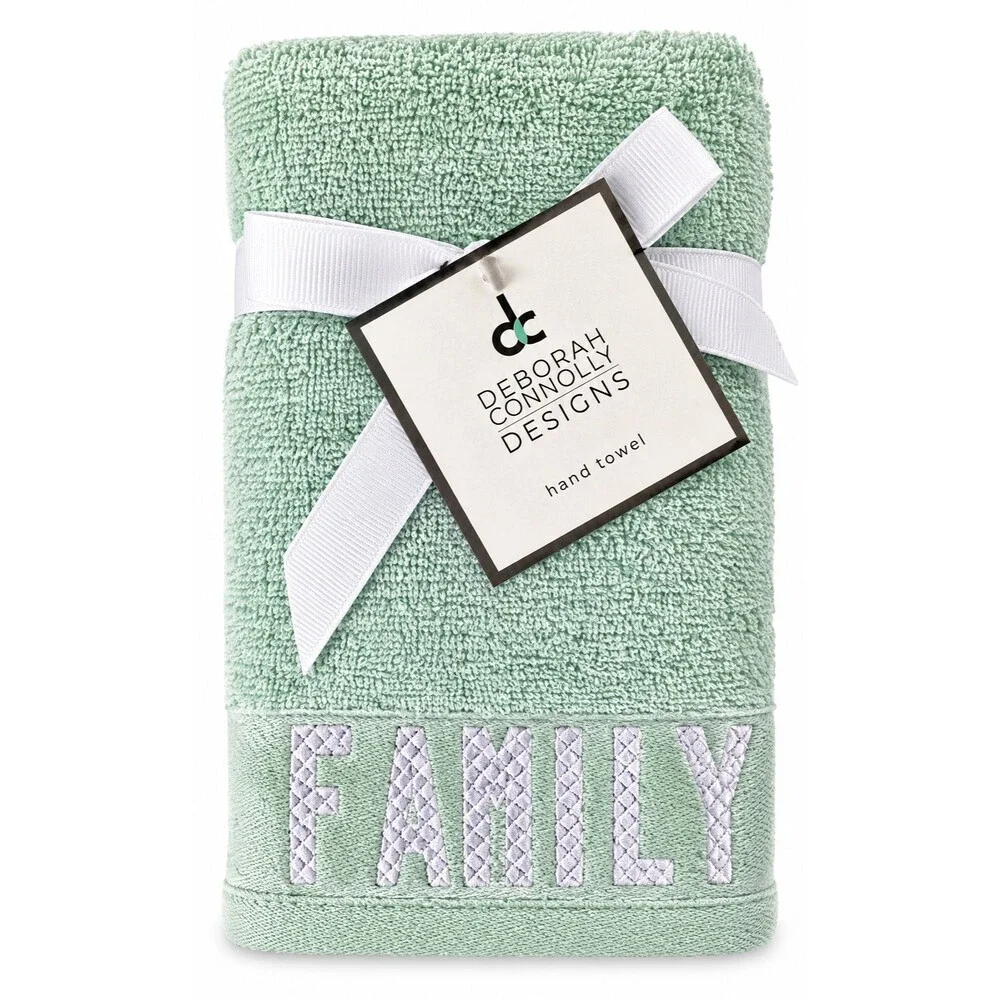 Deborah Connolly Family Hand Towels Set of 2 Mineral Green Beach Bathroom